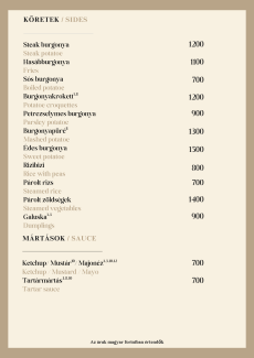 Köret, mártás - Sides, sauce