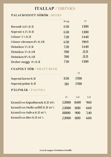 Sörök, pálinkák - Beer, palinka
