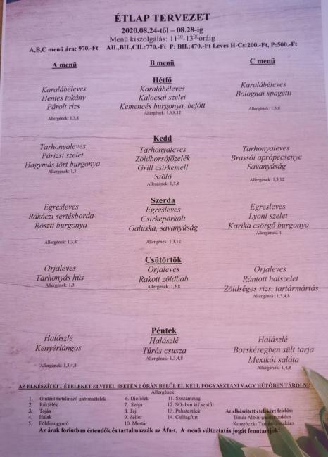 Heti menü 2020/35.hét