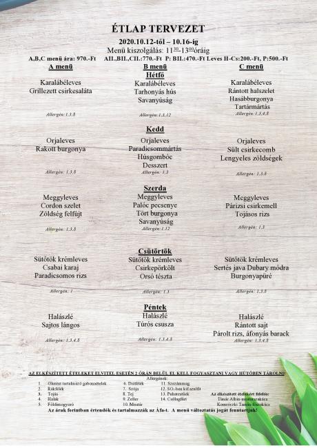Heti menü 2020/42.hét