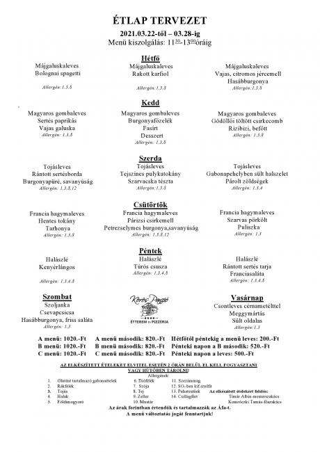 Heti menü 2021/12.hét