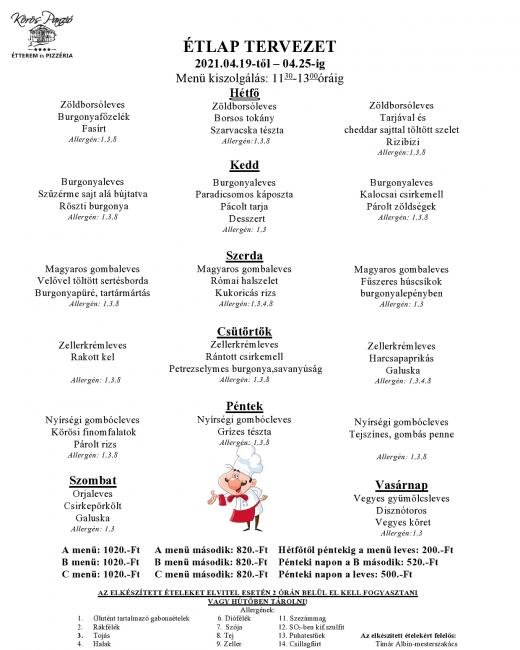 Heti menü 2021/16.hét