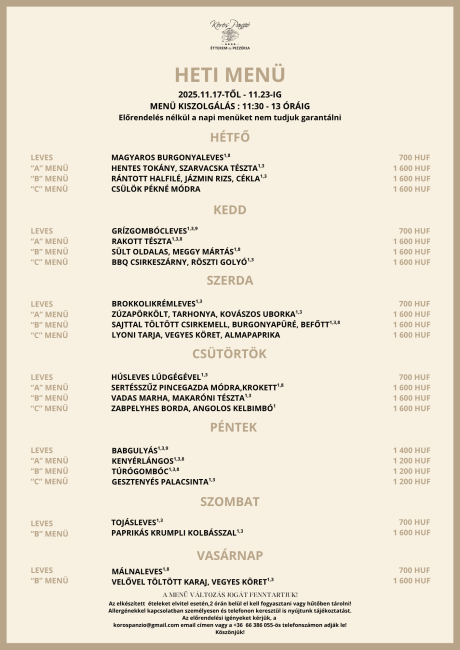 Heti menü 47. hét