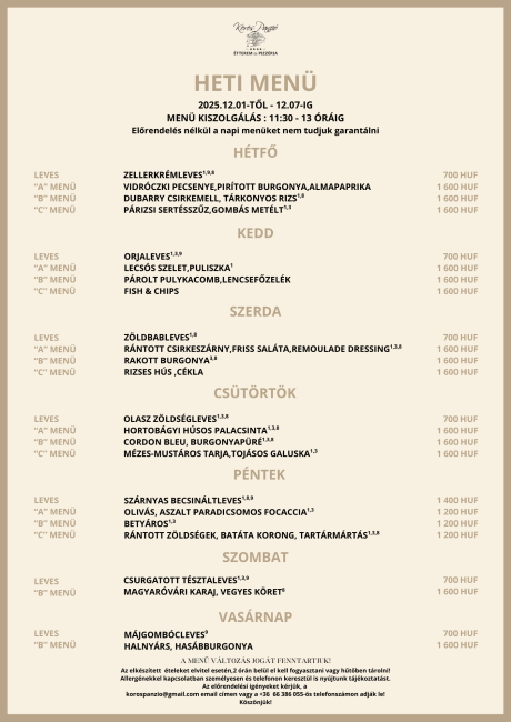 Heti menü 49. hét