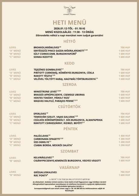 Heti menü 3. hét