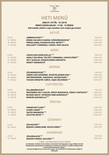 Heti menü 4. hét