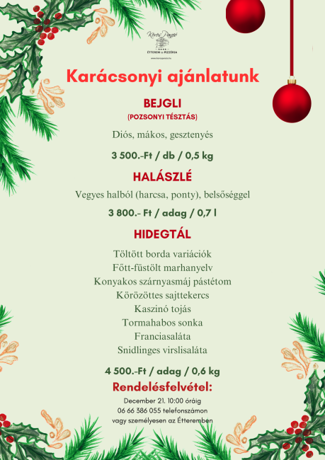 Karácsonyi menüsor 2